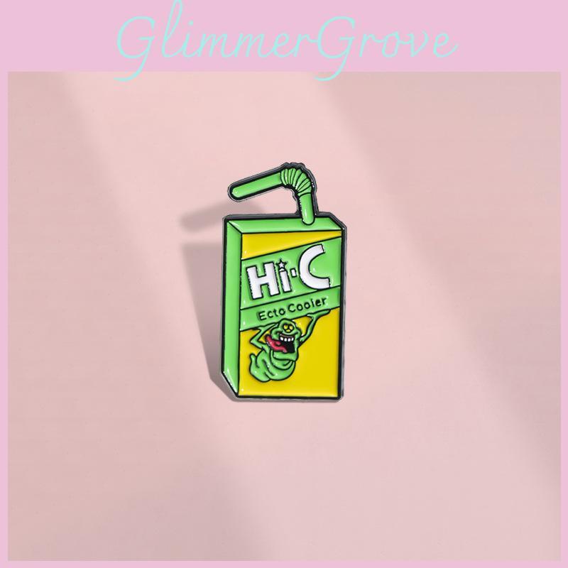 Unique Cartoon Alloy Character Brooch With Colorful Juicy Beverage Aesthetic
