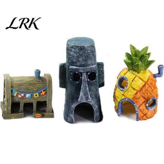 Snail Aquarium Accessory Pineapple House Fish Tank Decor, Resin Cartoon Ornament with Landscaping Hollow Caves, Hideout Caves for Shrimp Snails, Funny