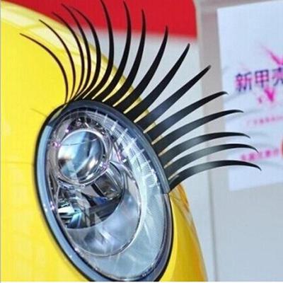 3D Charmante schwarze falsche Wimpern gefälschte Wimpern Aufkleber Auto Scheinwerfer Dekoration lustige Aufkleber 1 Paar