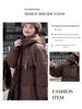 Women's Loose Fit Hooded Mid-Length Down Cotton Coat - Korean Style, Plus Size, Thickened Winter Outerwear