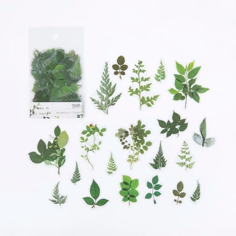 40pcs PET Transparent Flowers Stickers DIY Deco Scrapbooking Junk Journal Plants Flowers Sticker Stationery Supplies