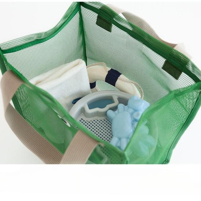 Mesh Storage Tote Bag Portable Bathroom Organizer Waterproof Bath Basket Large Capacity Shower Bag Reusable Beach Travel Cosmetic Organizer Handbag