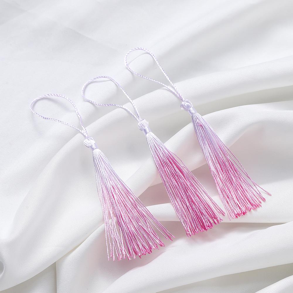 10Pcs Gradient Color 13cm Tassels Polyester Silk Tassel Fringe Crafts Jewelry for Diy Jewelry Making Pendant Decor Bookmark