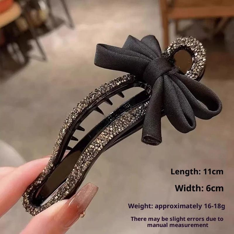 Spinka do włosów z cyrkoniami i klipsem typu kaczka Klasyczna czarna kokardka Wygodna spinka do włosów Wszechstronna modna spinka do włosów dla dziewcząt Akcesoria do włosów