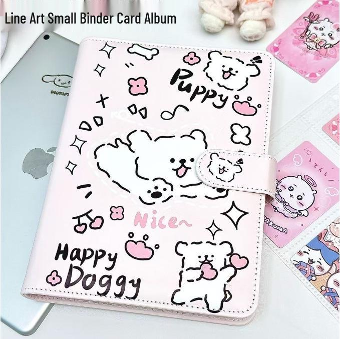 A5 PU Leather Magnetic Buckle Cute Cartoon Diary with Card Holder