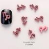 Pink Zodiac-Inspired Gem-Free Alloy Jewelry: Aries & Leo 3D Fingertip Nail Art