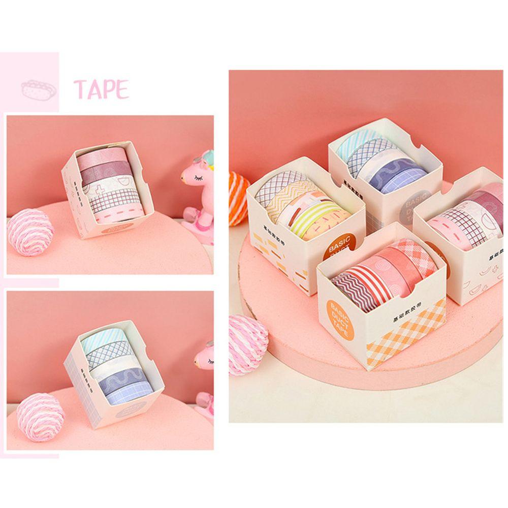 5Rolls/box Decorative Stationery School Adhesive Scrapbooking Washi Tape Masking Tape