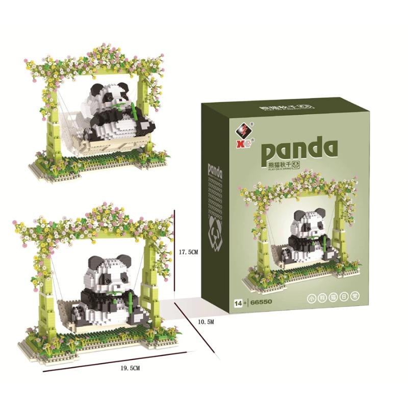 New Product Tiny Particle Assembled Building Blocks Diy Assembled Toys Cartoon Swing Panda Series Children's Toys Leisure Games