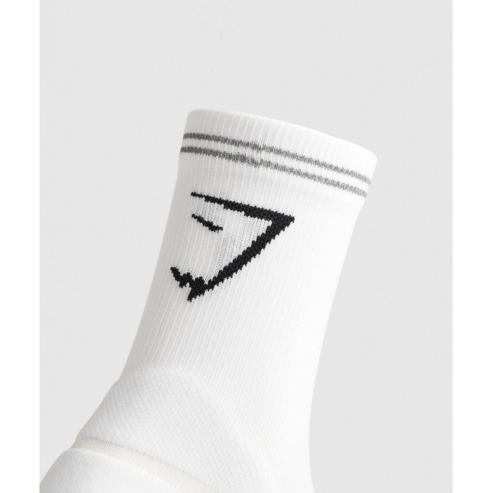 Gymshark Șosete Medii de Alergare Albe I3a1i Wb57