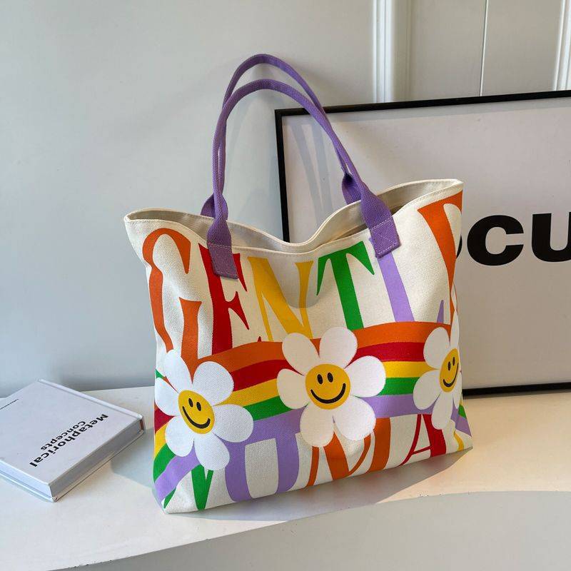 Tote bag women s new fashion casual commuter canvas bag large capacity underarm women s bag фиолетовый