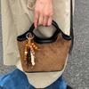 Vintage Diamond Chain Suede Tote Bag 2025 New Women's Handbag Light Luxury Commuter Shoulder Messenger Bag