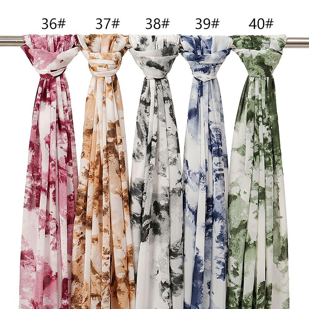 Skin-friendly Long Shawl Chiffon Printing Pashmina Light Luxury Wrap Hijab  for Woman