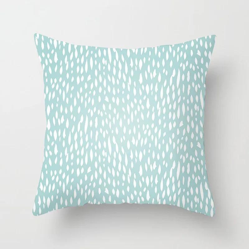 Mint Green Geometric Print Pillowcase Car Ornaments Office Living Room Home Pillowcase