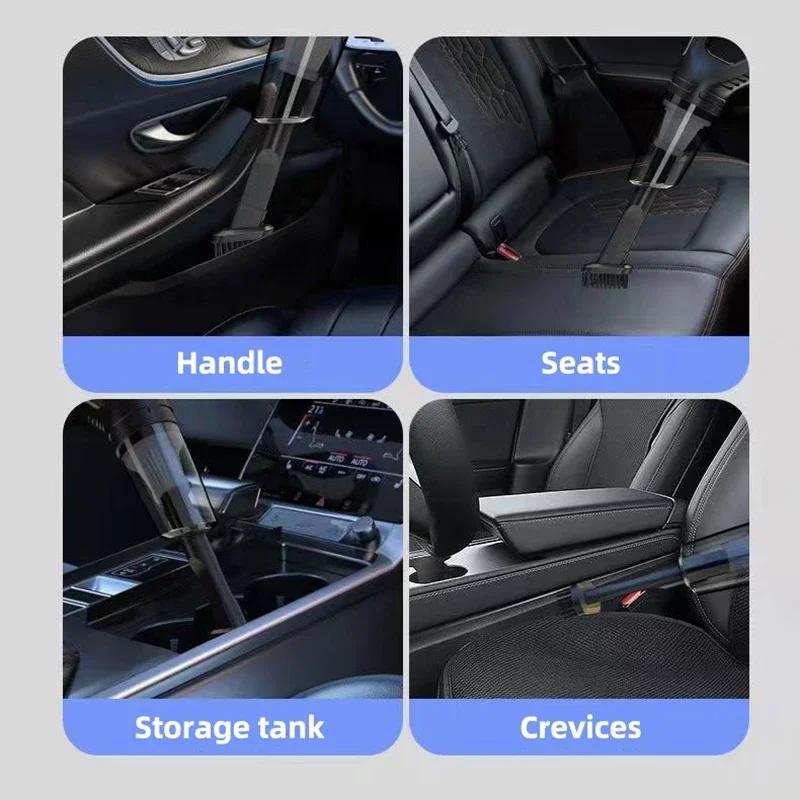 New 1 Set Car Mounted Vacuum Cleaner Handheld Powerful Suction Rechargeable Car and Home Dual Use Small Wireless Vacuum Cleaner