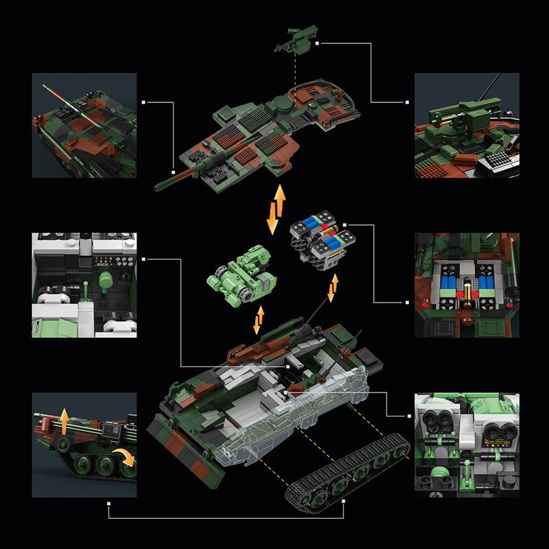 1773pcs Swedish STRV103B Tank Model Military Display Assembly Toy Blocks Collectible Educational & Fun Play NO.97039