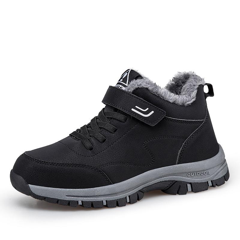 Large Size Winter Cotton Shoes Snow Boots Short Boots Medium Thickened Velvet Warm Walking Shoes