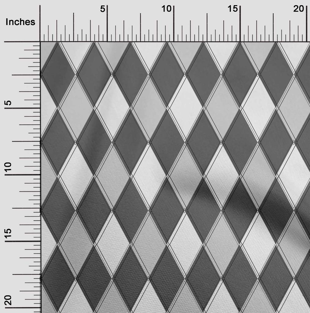 oneOone Cotton Flex Medium Gray Fabric Argyle Dress Material Fabric Print Fabric By The Yard 40 Inch