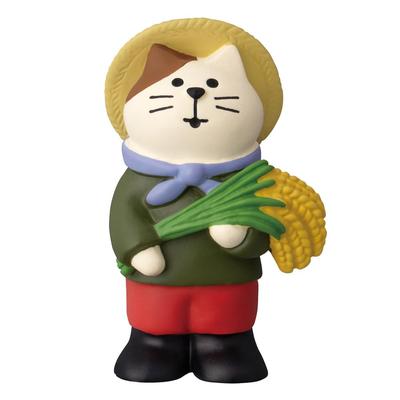 Decor Corporation Concombre Rice Farmer Cat Size Approx. W4 D3 H5.6 ZCB-35803