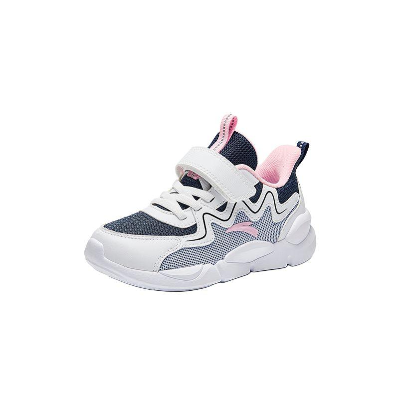 Anta Kids Synthetic Leather Mesh Fashion Versatile Lightweight Wear-Resistant Low-Top Running Shoes Kids sneaker Blue White A22449970-1