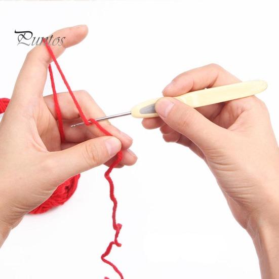 8Pcs Sweater Scarf DIY Crafts Crochet Hooks Plastic Handle Knitting Needles