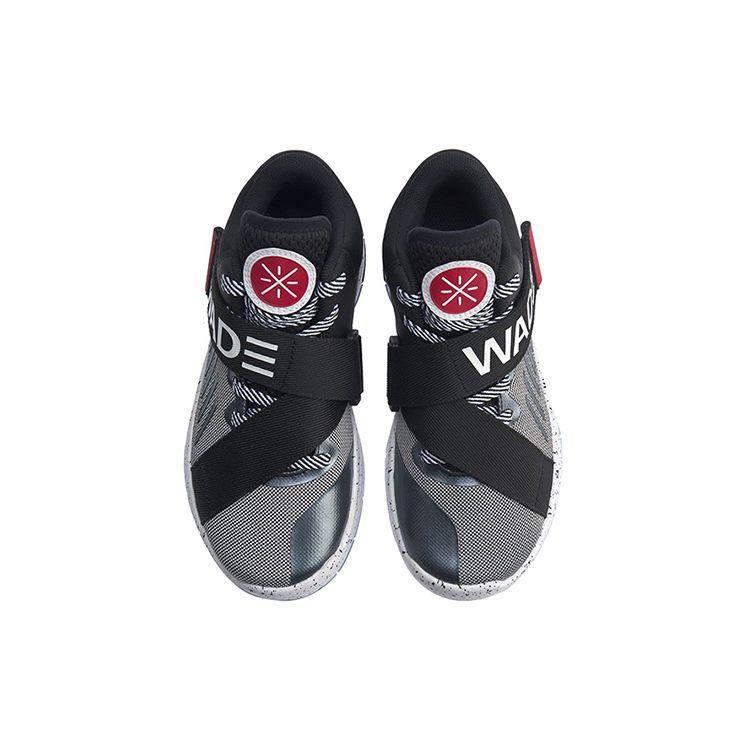 Li Ning Kids Wow Practical Anti-Slip Shock Absorbing Wear-Resistant Mid-Top Basketball Shoes Kids Basketball Shoes Gray Black YKBQ058-5
