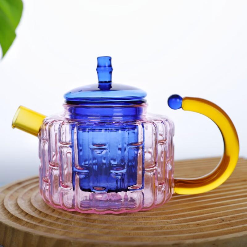 

WA Creative Color-Block Glass Teapot with Infuser 400ml