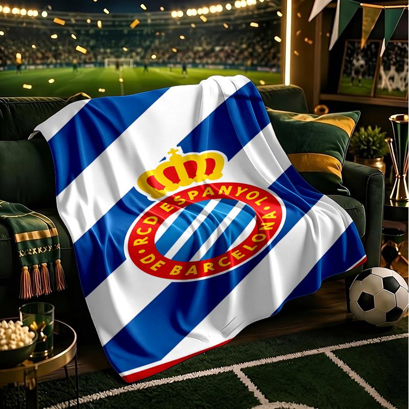 Football Espanyol Design Blanket Lightweight Ideal Bedding Blanket Perfect for Travel, Camping, Living Rooms, Offices, Sofas, Fan Christmas Gift
