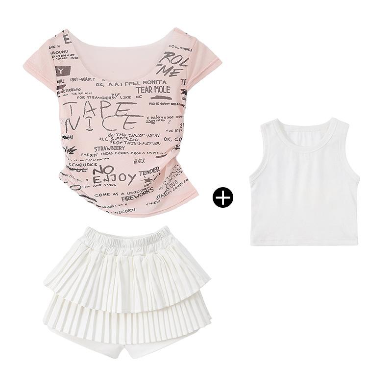 Children's Jazz Dance Costume Girls Sweet Cool Children's Catwalk JAZZ Women's Troupe Vest Girls Street Dance Costume Summer