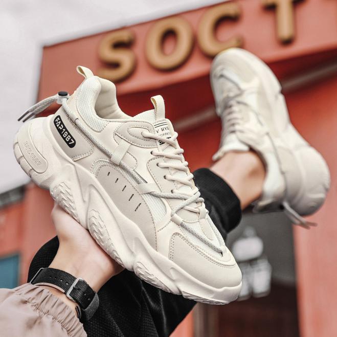 2025 New Summer Men's Shoes for Sports, Running, Casual, Versatile, Trendy, Breathable, Height-increasing, Dad and Instagram Fashion Shoes