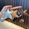 Star Charm Faux Leather Keychain for Bags & Car Keys - Autumn/Winter Design