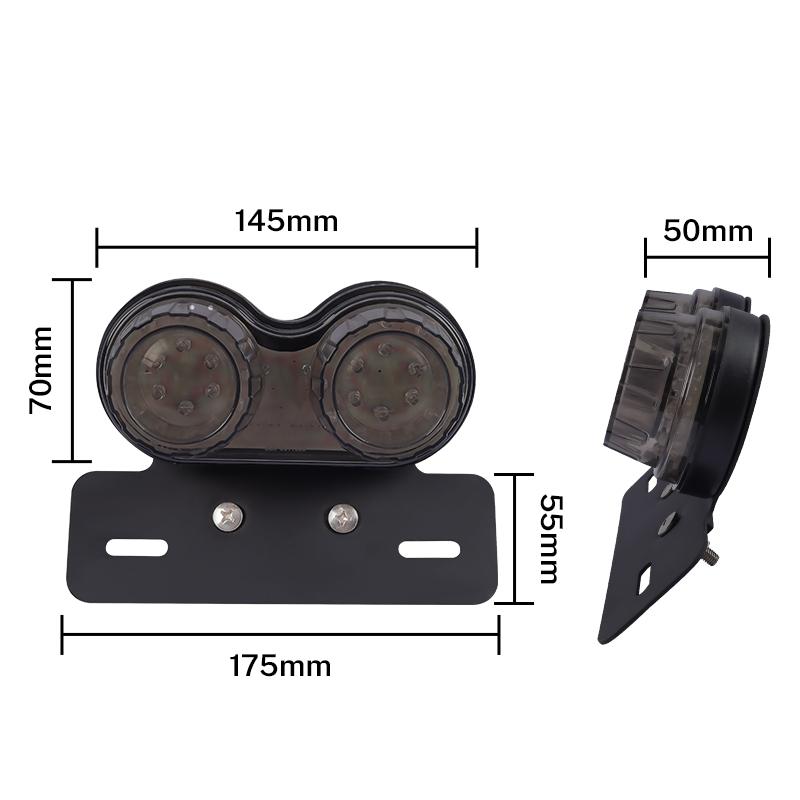 Universal 12V Motorcycle LED Brake Tail Light Signal Lights LED Integrated Tail Light with License Plate Bracket Motorbikes