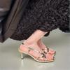 Elegant Summer Open Toe Sandals With Cross Straps For Women In Black Nude Silver