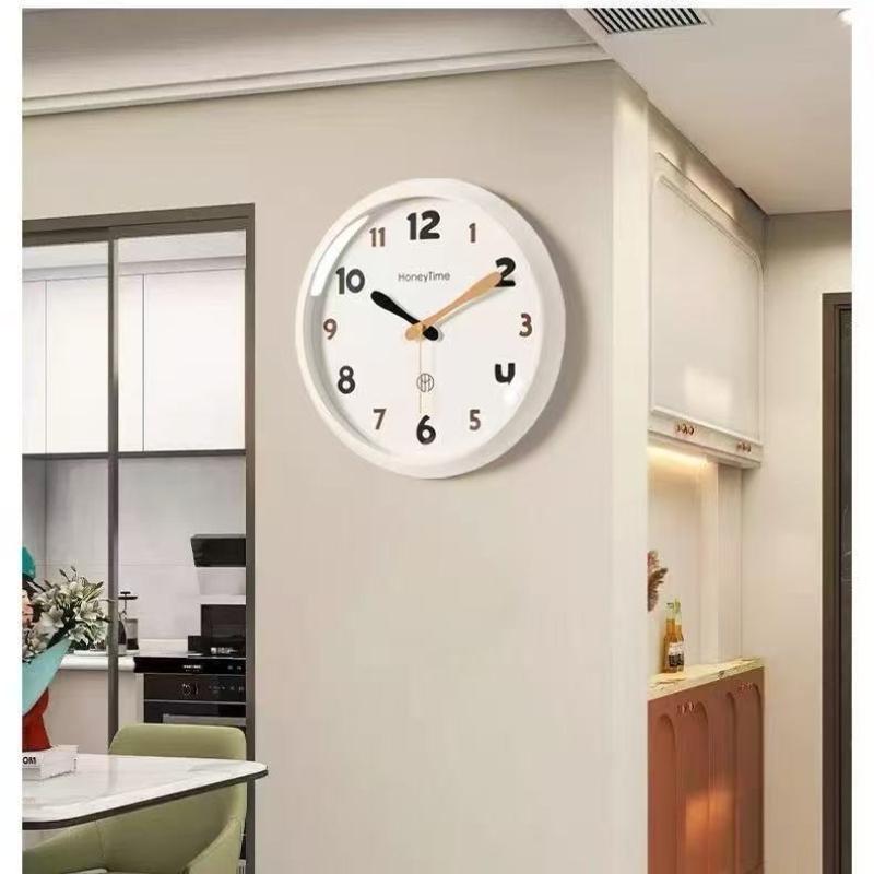 2026 New Modern Minimalist Stylish Wall Clock, Silent Hanging Clock for Home Living Room Bedroom, Punch-Free Wall Mount Clock