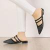 Allegra K Women's T-Strap Pointed Toe Mules, Black, Size 26.5cm