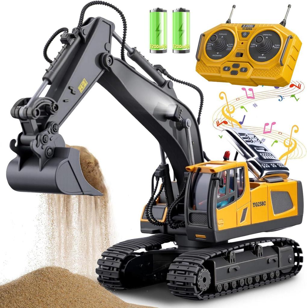 New Remote Control Alloy Excavator Toy for Kids Ages 3-8 - Engineering Vehicle Simulation