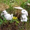 4 Stück Mini-Kaninchenstatuen, Kunstharz, Miniatur-Hasenfiguren, Osterdeko, Kaninchenskulpturen für Heimwerker, Basteln, Feengarten, Frühlingstischdekoration