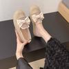 Fisherman Shoes Women's 2025 Summer New Korean Version Mesh Bow Flat Shoes Straw Woven One Pedal Lazy Single Shoes Women