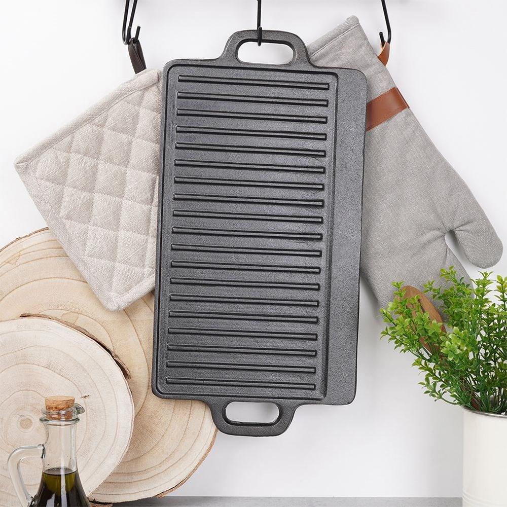 Płyta Żeliwna Patelnia Do Grillowania Żeliwna Dwustronna Na Grill Ognisko