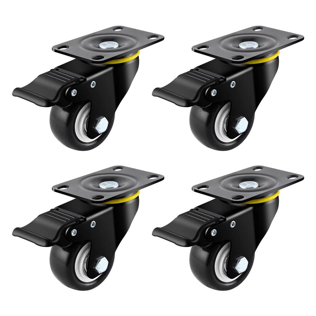 4 Pcs Heavy Duty Furniture Caster Wheels 360Degree Plate Swivel Castors Wheel for Furniture Kitchen Cabinet Table
