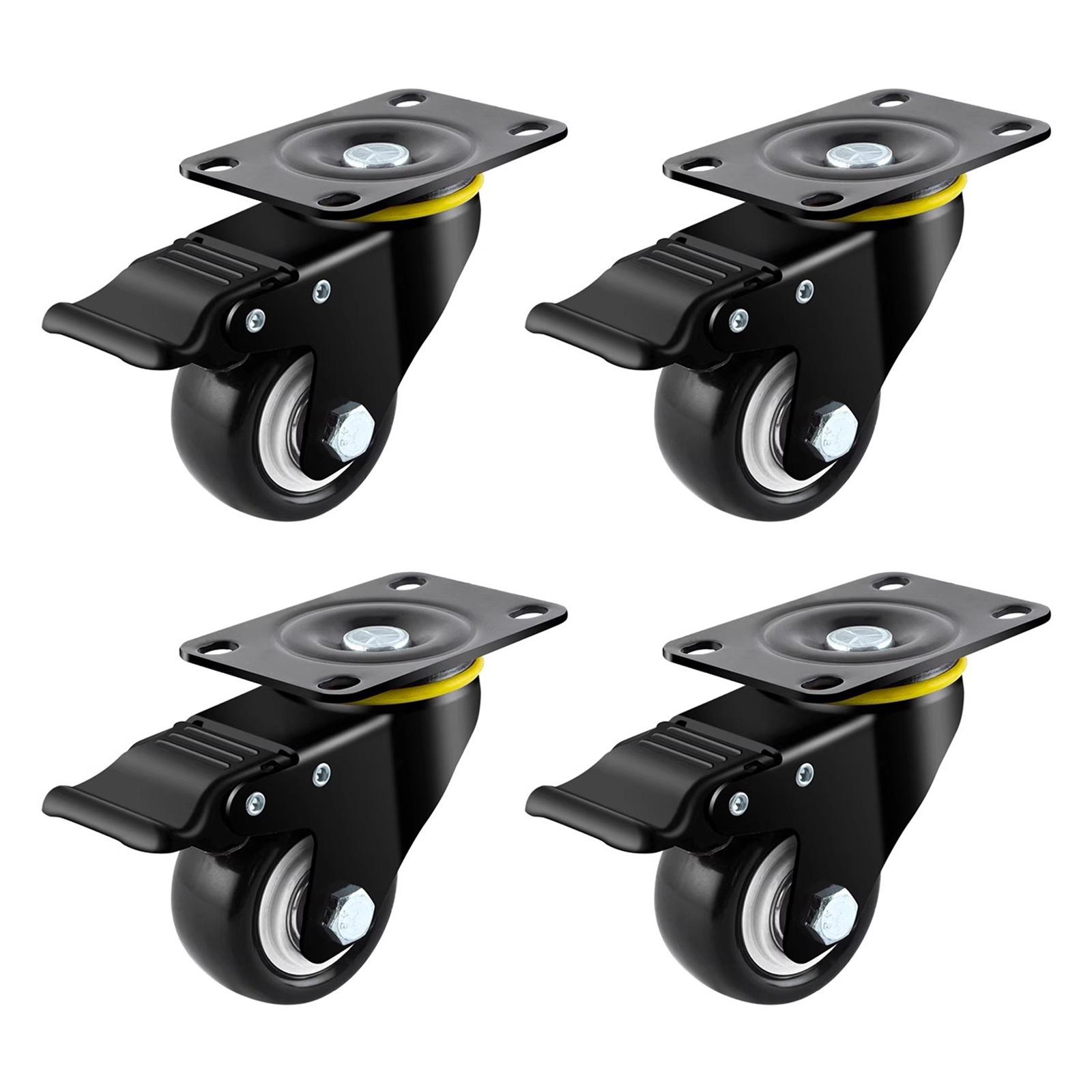 

4 шт. Сверхпрочные колеса для мебели Маленькие колесики Колеса для тележки Бесшумные колесики Поворотные Одинарные колеса Легко установить C