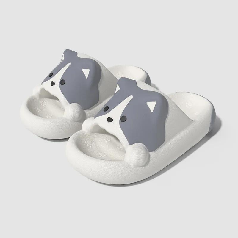 

Cartoon Dog Slippers for Women Summer Sandals Cute for Outdoor and Indoor Bathroom Home Slippers Soft Bottom Anti Slip 44-45 серый