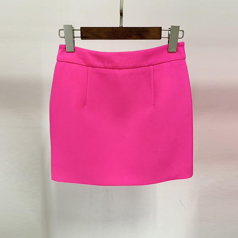 2026 European & American Star Fashion Fluorescent Pink Floral Short Jacket XL юбки
