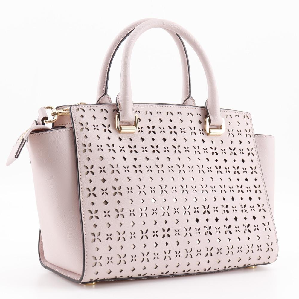 Michael Kors Selma Handbag 2WAYShoulder punching pink leather Women Used