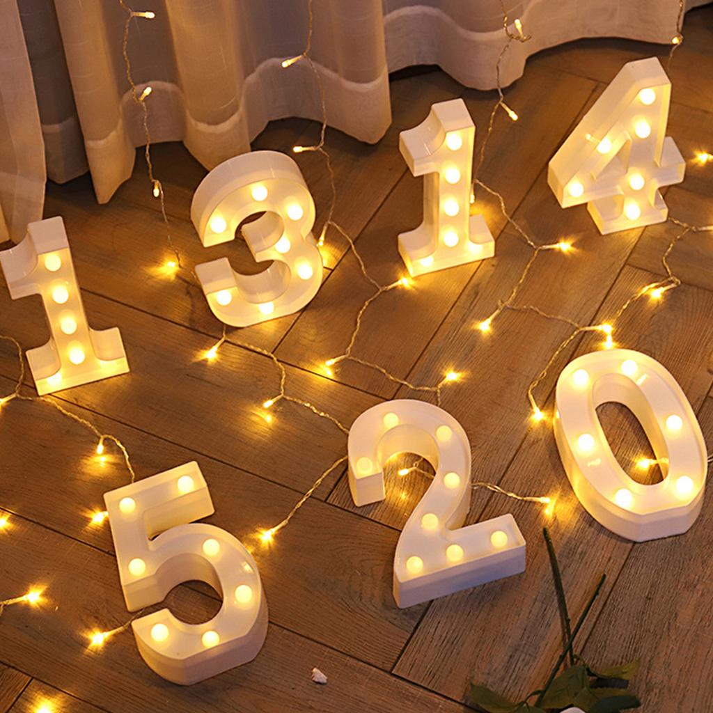 Wedding Decorative 26 Alphabet Name Letter LED Lights Luminous Number Lamp Romantic Theme Home Party Bedroom Decor Night Light