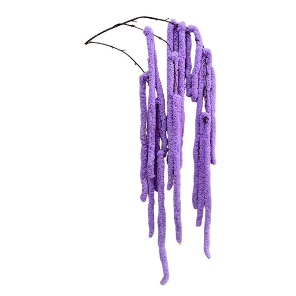 Coarse Wool Simulation Flower Multicolor Rhine Design Hanging Rice Flower Fox Tail Shape Yarn Material Artificial Hanging Plant