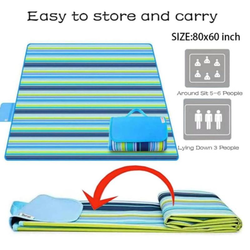 1 Stück 145 cm × 200 cm Wasserdichte Picknickdecke - Outdoor Strand Sanddicht Langlebige Matte, Geeignet für Strand, Camping, Wandern (Faltbar)