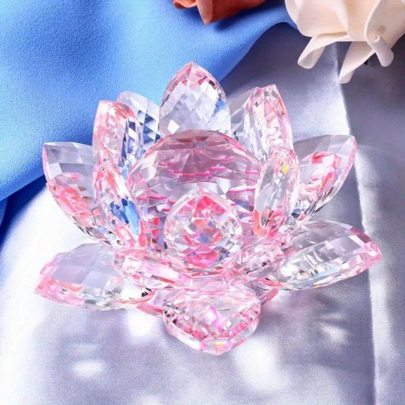 

1Pc Crystal Lotus Flower Figurine Home Wedding Decoration Glass Craft Collection Paperweight Table Ornaments Souvenir Gifts 1Pc розовый
