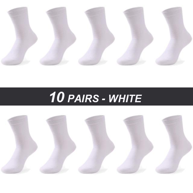 10 Pairs Plus Size Men's Socks Cotton High Quality Black White Business Soft Breathable Winter Male Long Socks New Style