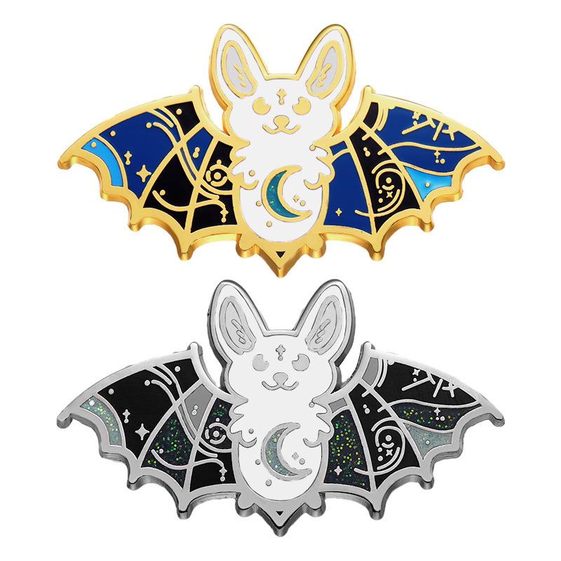 Bat Quirky Cartoon Design Enamel Pin Fun Halloween Badge Fashionable Gift For All Ages