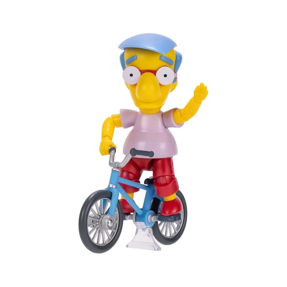 Simpsons Milhouse 5-Inch Action Figure with Bicycle Wave #3 Collectible Toy